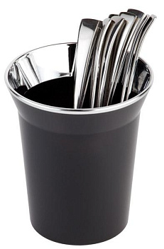 Подставка для столовых приборов (стакан) d=130 мм. h=150 мм.черная, пластик APS /1/24/