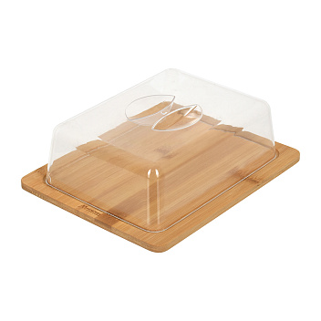 Доска для подачи прямоуг. 255*208 мм. с пластик. крышкой, бамбук /1/10/ Доска для подачи прямоуг. 255*208 мм. с пластик. крышкой, бамбук /1/10/