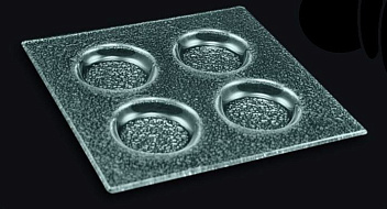 Менажница 4-х секц. 200*200 мм. ячейка 60*60*10 мм. стекло 3D  /1/10/ Менажница 4-х секц. 200*200 мм. ячейка 60*60*10 мм. стекло 3D  /1/10/