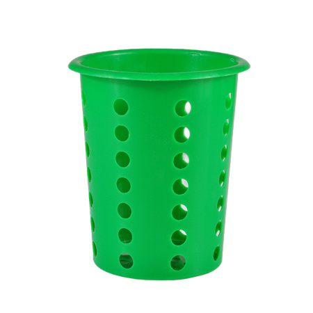 Подставка для столовых приборов (стакан) d= 95 мм. h=130 мм. перфор. светло-зелен., пластик MGprof /1/