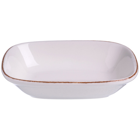 Салатник 140*100 мм. 160 мл. h=35 мм., касалетка Ретро коричневый край, форма Гурмэ Bonna /1/12/2040/