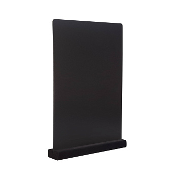 Табличка 210*300 мм. А4 меловая вертикал. тейбл тент, на дерев. подставке черная /1/10/