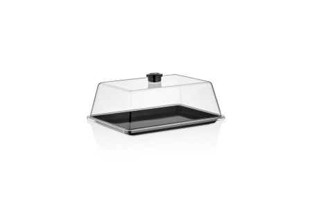 Поднос для подачи 26*20 см. поликарбонат, черный б/крышки (крышка 76834) GP /1/24/