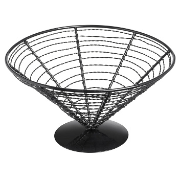 Корзинка для подачи коническая d=230 мм. h=125 мм. 1700 мл. кованное железо, черная MGsteel /1/24/ АКЦИЯ