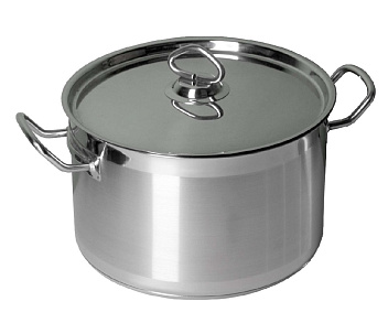 Кастрюля  9,0 л. нерж. d=27,5 см. h=17 см. тройное дно с крышк. (индукция) МГ (MG) /1/