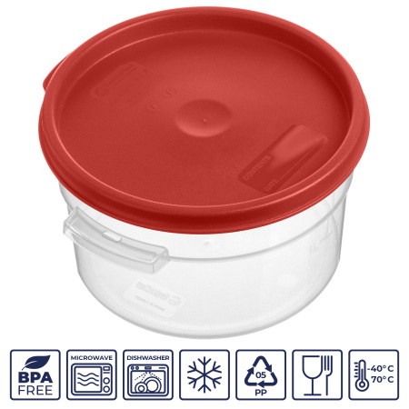 Крышка для контейнера для прод. круг. d=180 мм. красная, п/п (контейн. 76719, 76720) GP /1/12/ ТП