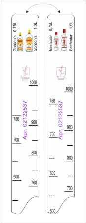 Линейка Beefeater (0.7 л./1 л.)/ Gordon's (0.75 л./1 л.) L=28 см. В=2 см. /1/