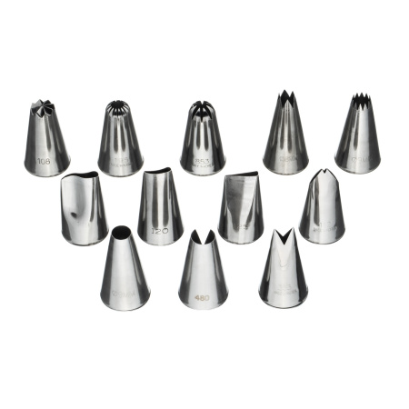 Набор кондитерских насадок 12 шт нерж. для декора тортов, пирожных и других конд. изделий /1/