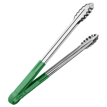 Щипцы универсальные 40 см. нерж. зеленая ручка MGsteel /1/120/