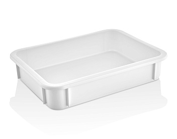 Контейнер для теста 300*400* 75 мм. (-20/+70℃) прямой, сплошной, мороз-кий, белый полиэт.(крышка 76806) GP /1/12/