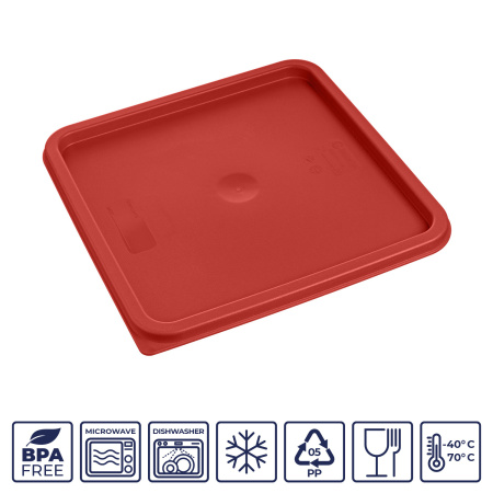 Крышка для контейнера для прод. квадр. 290*290 мм. красная, п/п (конт. 76703,76704,76705)  GP /1/12/