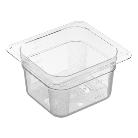 Гастроемкость 1/6 h=100 мм. 176*162 мм. 1,4 л. поликарб. прозрачная GP /1/36/