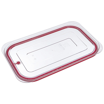 Крышка для гастроем. 1/1 поликарб.прозрач. (-40/+99С) с красной силикон. вставкой, нерж.(гастр.39058,39059,39060,39061,39062,39063)GP/1/6/