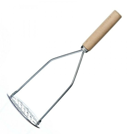 Картофелемялка 255 мм. 100*72 мм. нерж. с дерев. ручкой /1/100/