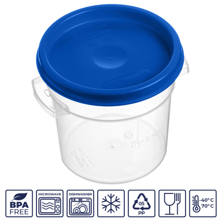 Крышка для контейнера для прод. круг. d=135 мм. синяя, п/п (конте. 76718) GP /1/12/ ТП