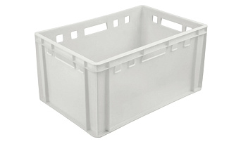 Ящик 600*400*300 мм. для мяса Е3 прямой сплошной, морозостойкий, белый (крышка 49164) /1/28/ Ящик 600*400*300 мм. для мяса Е3 прямой сплошной, морозостойкий, белый (крышка 49164) /1/28/