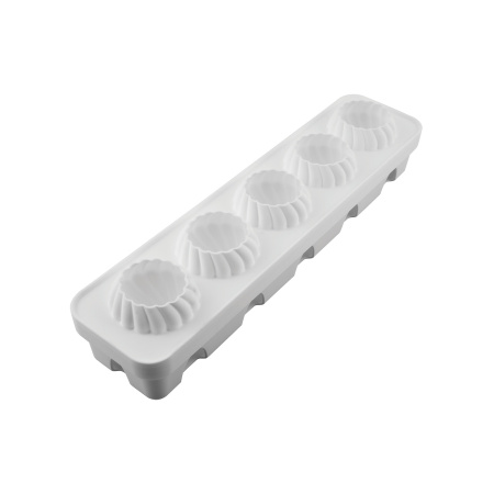 Форма для выпечки 5 ячеек 125 мл. d=67 мм. h=73 мм.  Русские купола ,силикон, с держателем пластик. Silikomart /1/5/