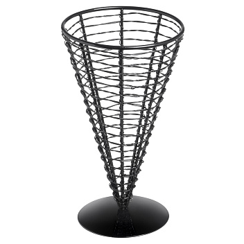 Корзинка для подачи коническая d=130 мм. h=225 мм. 900 мл. кованное железо, черная MGsteel /1/24/