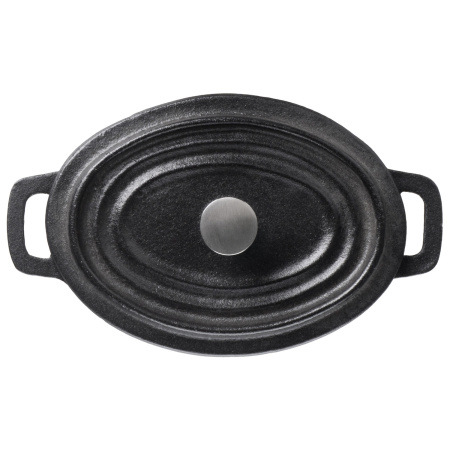 Кастрюля для запекания и подачи 250 мл. 125*90 мм. h=70 мм. с крышкой, черная, чугун /1/