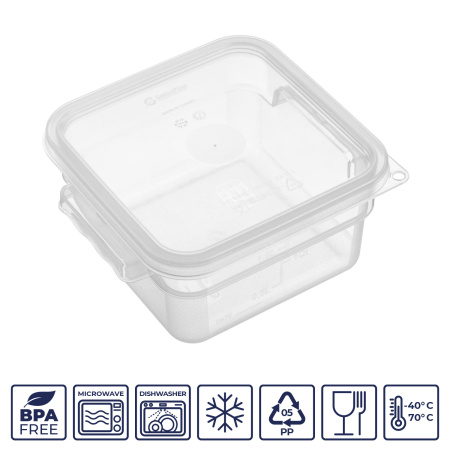 Крышка для контейнера для продуктов квадратная 190*190 мм. прозрачная, п/п (контейн. 76699, 76700) GP /1/12/