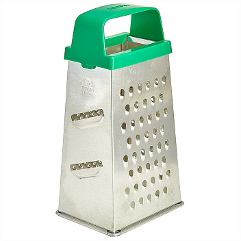 Терка 4-х гранная 22 см. белая жесть с пластик. ручкой /1/