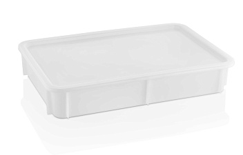 Контейнер для теста 600*400* 75 мм. (-40/+70℃) прямой, сплошной, мороз-кий, белый п/п (крышка 77152) GP /1/6/