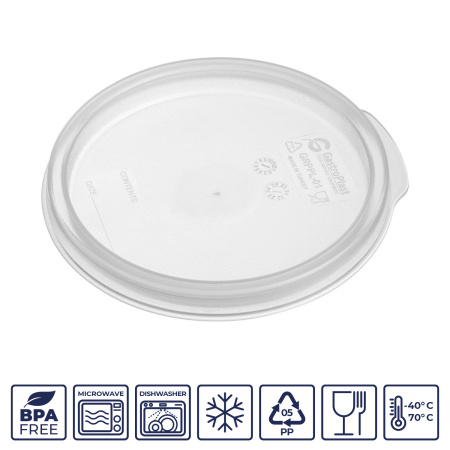 Крышка для контейнера для прод. круг. d=135 мм. прозрачная, п/п (конте. 76718) GP /1/12/ ТП