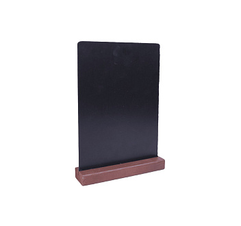 Табличка 150*210 мм. А5 меловая вертикал. тейбл тент, на дерев. подставке коричневая /1/10/ АКЦИЯ