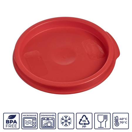 Крышка для контейнера для прод. круг. d=135 мм. красная, п/п (конте. 76718) GP /1/12/ ТП