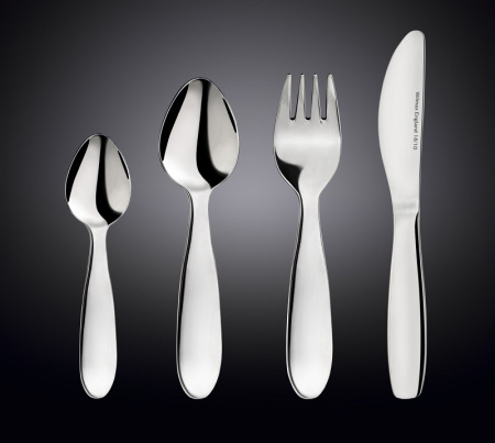 Набор столовых приборов детский Кидс 18/10  2 мм 4 пр. Wilmax  /1/48/ АКЦИЯ