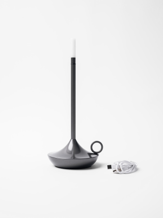 Лампа настольная беспроводная d=11 см. h=25,5 см. 1 цвет, 3 режима яркости, алюм., серая LED CANDLE MGline /1/20/