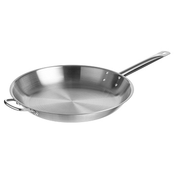 Сковорода d=37 см. h=5 см. 3,8 л. нерж. с доп. ручкой (индукция) MGsteel /1/