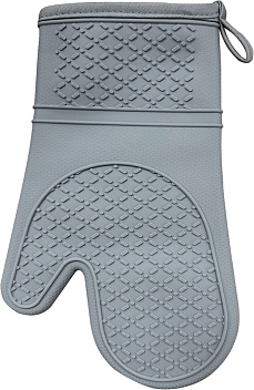 Рукавица термостойкая с 1-м выделенн. пальц. 30*18,5 см(от -40 до +240°С) серая, силикон (1шт)/1/30/