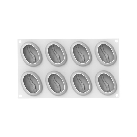 Форма для выпечки 112 мл. 8 ячеек 58*77,5 мм. h=40 мм. Кофе силикон Silikomart /1/10/