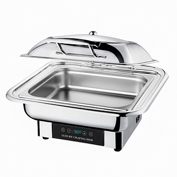 Чафиндиш (мармит) электрич. 6 л. квадратный со стекл. крышкой  /1/