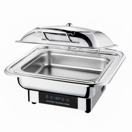 Чафиндиш (мармит) электрич. 6 л. квадратный со стекл. крышкой  /1/