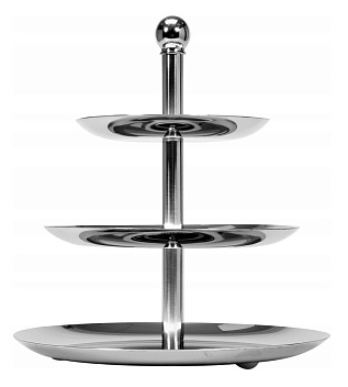 Этажерка 3-х ярусная d=16/22/27 см. h=30 см. нерж. MGsteel /1/6/