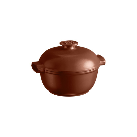 Кастрюля 2,0 л. керам. d=22,5 см. h=18 см. с крышкой (индукция) коричневая Emile Henry /1/