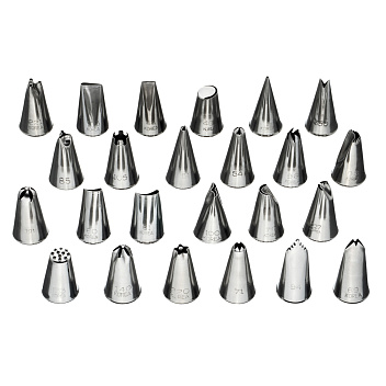 Набор кондитерских насадок 24 шт нерж. для декора тортов, пирожных и других конд. изделий /1/