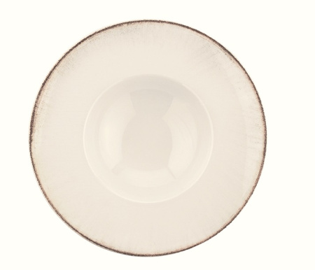 Тарелка для пасты d=280 мм.  400 мл. Ретро коричневый край, форма Банкет Bonna /1/6/396/